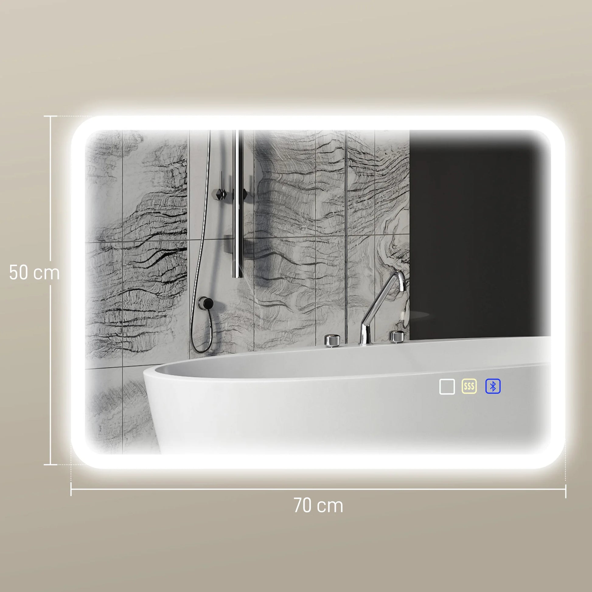 Miroir LED Bluetooth