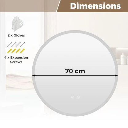 Miroir LED Rond Anti-Buée