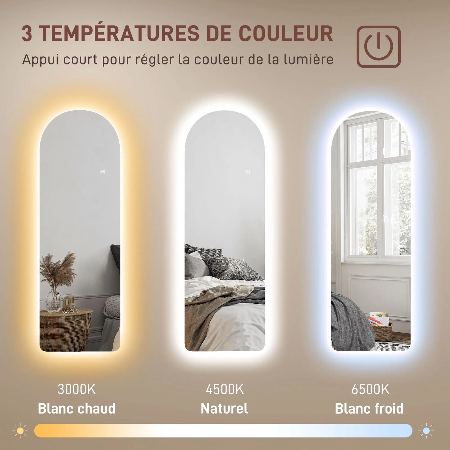 Miroir Arqué LED Mural