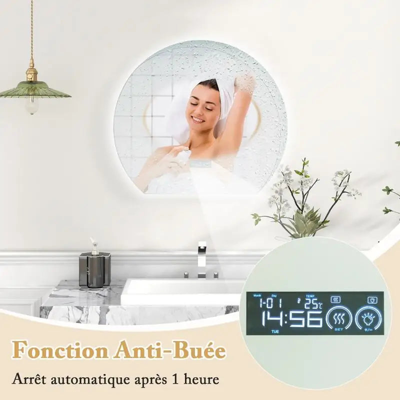 Miroir LED Demi-Lune