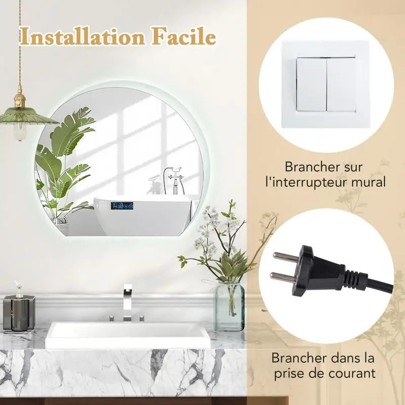 Miroir LED Demi-Lune