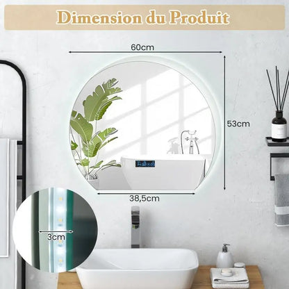Miroir LED Demi-Lune
